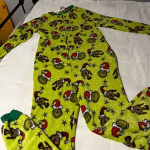 Dr. Seuss Lime Green Holiday Footie Pajama